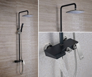 Душевой комплект QUADRO LT919BC черный хром