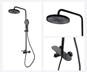 Душевая стойка каскадный излив ICON 80112CB черный