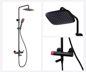 Душевая стойка AVANTGARDE 2039RH черный красный