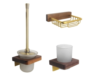 Набор аксессуаров для ванной FOREST 107006G золото дерево