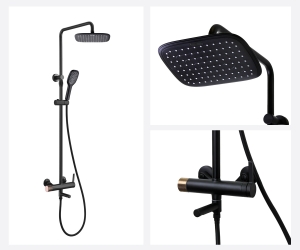 Душевая стойка AVANTGARDE 2039RGB черный розовое золото